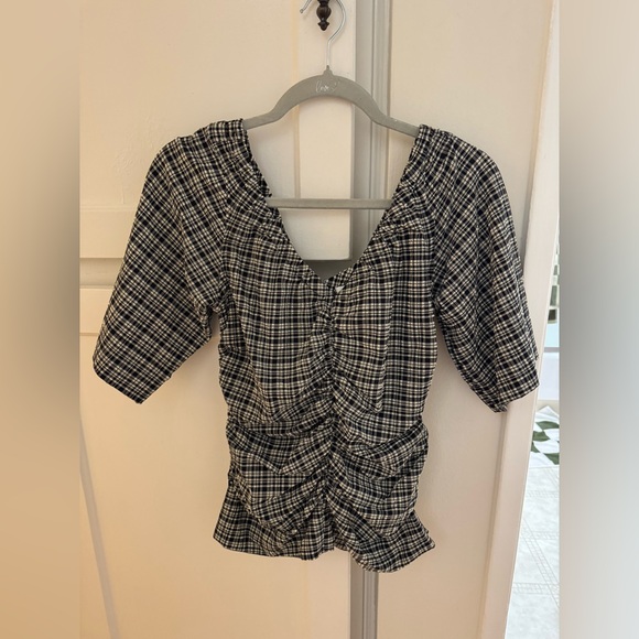 NWT- Ganni Stretch Seersucker Blouse Sz. 38
Mini black check - Picture 3 of 5